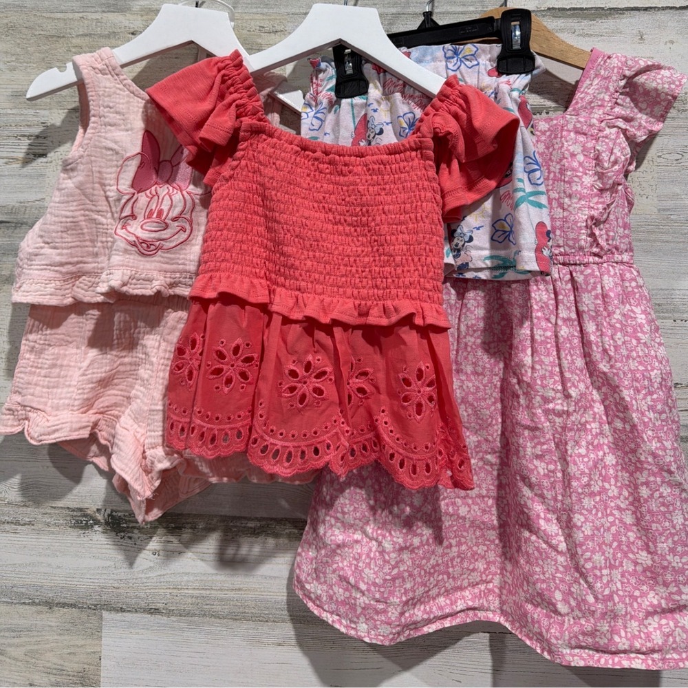 Disney Mixed Brand Summer Bundle Girls 3T 4T Pink Coral Minnie Princess